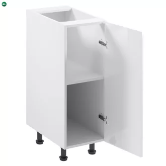   Alsószekrény, fehér/fehér extra magasfényű, jobbos, AURORA D30