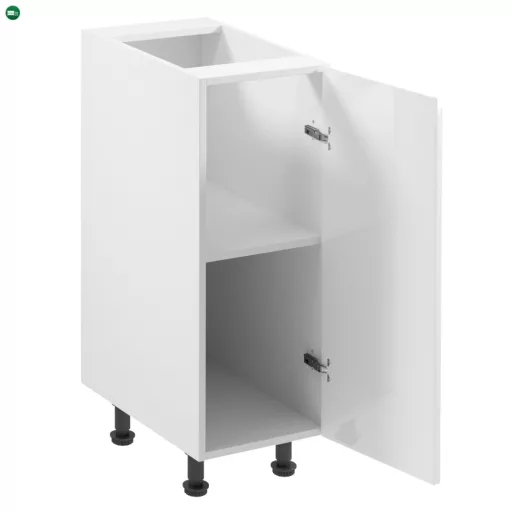 Alsószekrény, fehér/fehér extra magasfényű, jobbos, AURORA D30