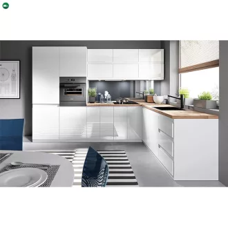   Alsószekrény, fehér/fehér extra magasfényű, balos, AURORA D30