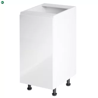   Alsószekrény, fehér/fehér extra magasfényű, balos, AURORA D40