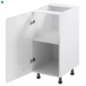   Alsószekrény, fehér/fehér extra magasfényű, balos, AURORA D40