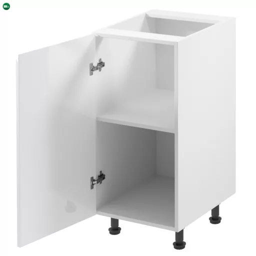 Alsószekrény, fehér/fehér extra magasfényű, balos, AURORA D40