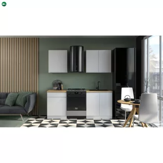  Alsószekrény, fehér/fehér extra magasfényű, jobbos, AURORA D40S1