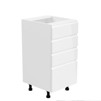   Alsószekrény, fehér/fehér extra magasfényű, AURORA D40S4