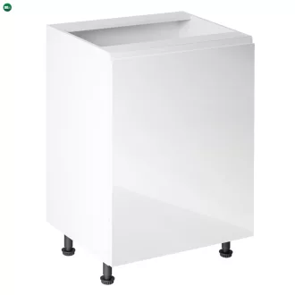   Alsószekrény, fehér/fehér extra magasfényű, jobbos, AURORA D601F