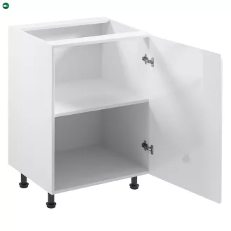   Alsószekrény, fehér/fehér extra magasfényű, jobbos, AURORA D601F