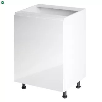   Alsószekrény, fehér/fehér extra magasfényű, balos, AURORA D601F