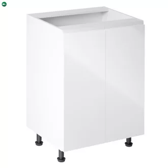   Alsószekrény, fehér/fehér extra magasfényű, AURORA D602F