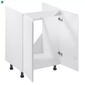   Alsószekrény, fehér/fehér extra magasfényű, AURORA D602F