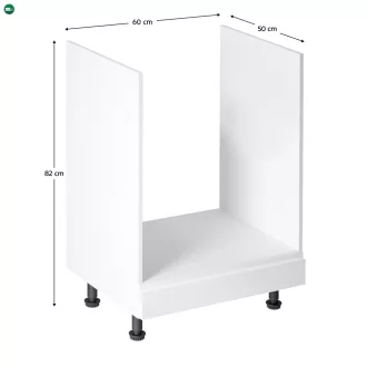   Szekrény a beépíthető készülékekre, fehér/fehér extra magasfényű, AURORA D60ZK