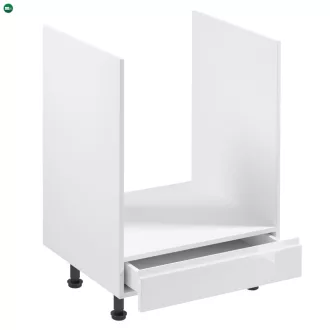   Szekrény a beépíthető készülékekre, fehér/fehér extra magasfényű, AURORA D60ZK