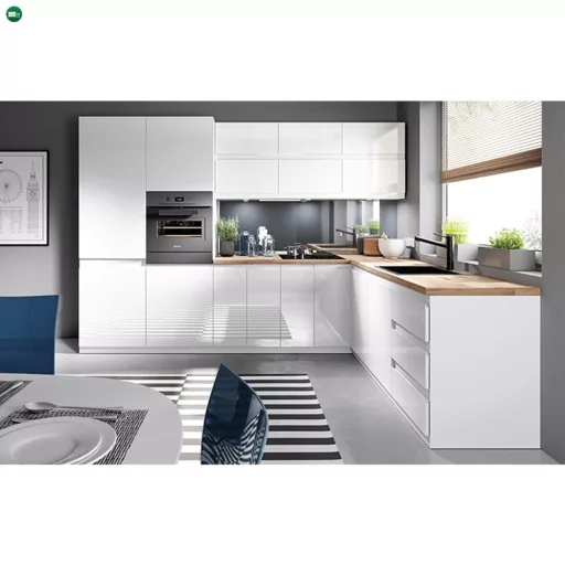 Hűtő beépítő szekrény, fehér/fehér extra magasfényű, jobbos, AURORA D60ZL