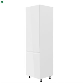   Hűtő beépítő szekrény, fehér/fehér extra magasfényű, balos, AURORA D60ZL
