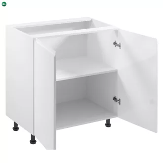 Alsószekrény, fehér/fehér extra magasfényű, AURORA D80