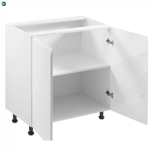 Alsószekrény, fehér/fehér extra magasfényű, AURORA D80
