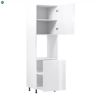   Élelmiszer szekrény, fehér/fehér extra magasfényű, jobb, AURORA D60P