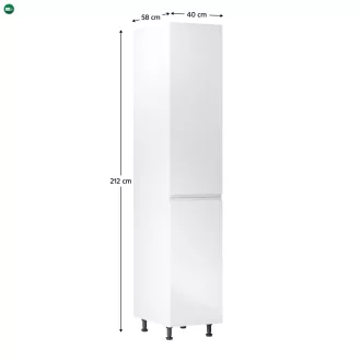   Élelmiszer szekrény, fehér/fehér extra magasfényű, jobbos, AURORA D40SP
