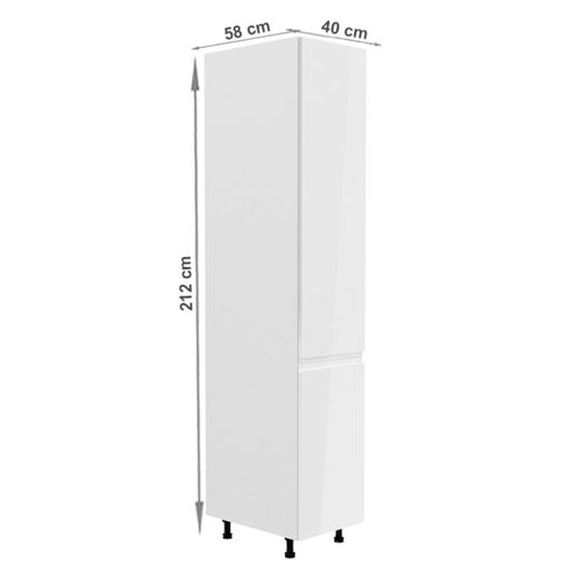 Élelmiszer szekrény, fehér/fehér extra magasfényű, jobbos, AURORA D40SP