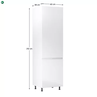   Élelmiszer szekrény, fehér/fehér extra magasfényű, jobbos, AURORA D60R