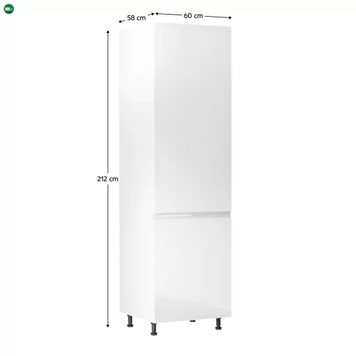 Élelmiszer szekrény, fehér/fehér extra magasfényű, jobbos, AURORA D60R