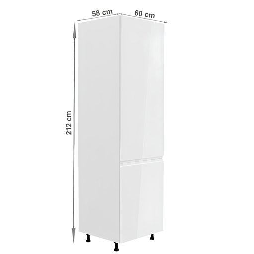 Élelmiszer szekrény, fehér/fehér extra magasfényű, jobbos, AURORA D60R