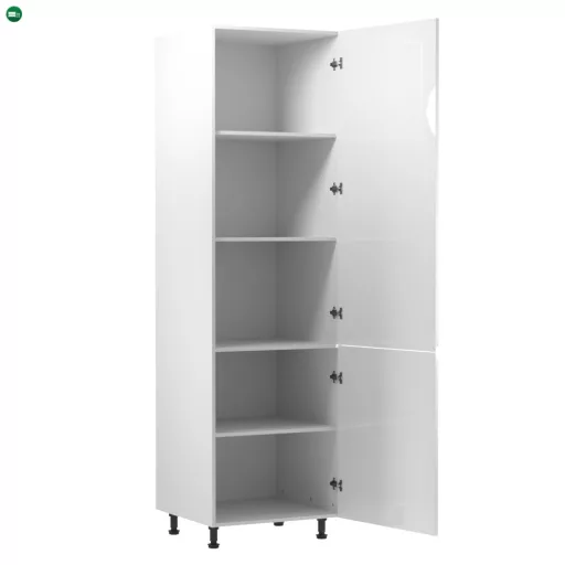Élelmiszer szekrény, fehér/fehér extra magasfényű, jobbos, AURORA D60R