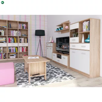 komód 1D1S, fehér/tölgy sonoma, TEYO