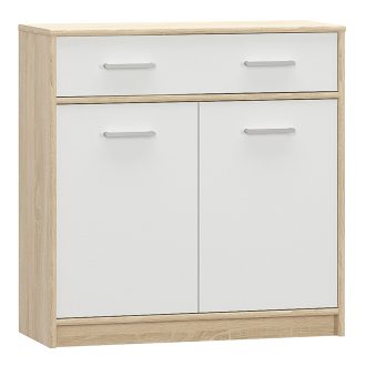 komód 2D1S, fehér/tölgy sonoma, TEYO
