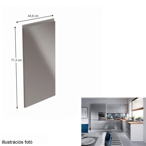 Előlap mosogatógéphez, fehér/szürke extra magasfényű HG, 44,6x71,3, AURORA