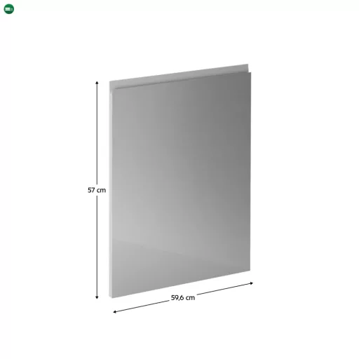 Előlap mosogatógéphez, fehér/szürke extra magasfényű HG, 59,6x57, AURORA