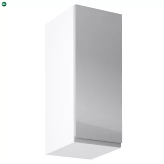   Felsőszekrény, fehér/szürke extra magasfényű, jobbos, AURORA G30