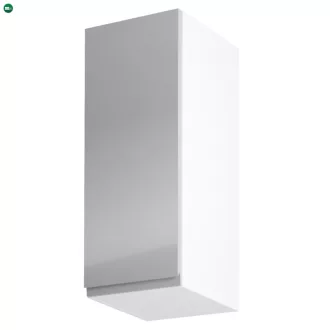   Felsőszekrény, fehér/szürke extra magasfényű, balos, AURORA G30