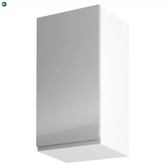   Felsőszekrény, fehér/szürke extra magasfényű, balos, AURORA G40