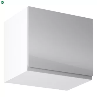   Felsőszekrény, fehér/szürke extra magasfényű, AURORA G50K