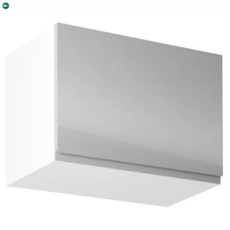   Felsőszekrény, fehér/szürke extra magasfényű, AURORA G60K
