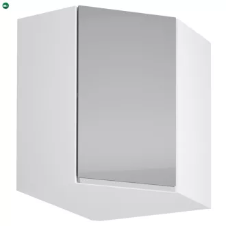   Felsőszekrény, fehér/szürke extra magasfényű, AURORA G60N