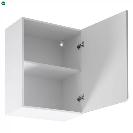 Felsőszekrény, fehér/szürke extra magasfényű, jobbos, AURORA G601F