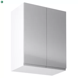   Felsőszekrény, fehér/szürke extra magasfényű, AURORA G602F
