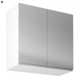   Felsőszekrény, fehér/szürke extra magasfényű, AURORA G80