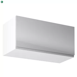   Felsőszekrény, fehér/szürke extra magasfényű, AURORA G80K