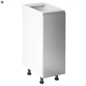   Alsószekrény, fehér/szürke extra magasfényű, jobbos, AURORA D30