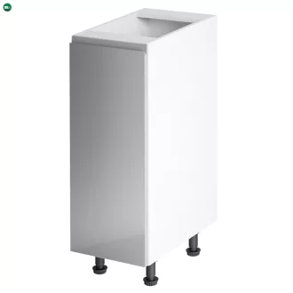   Alsószekrény, fehér/szürke extra magasfényű, balos, AURORA D30