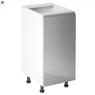   Alsószekrény, fehér/szürke extra magasfényű, jobbos, AURORA D40