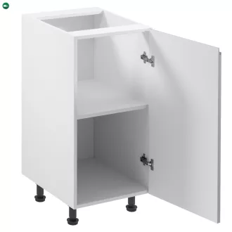   Alsószekrény, fehér/szürke extra magasfényű, jobbos, AURORA D40