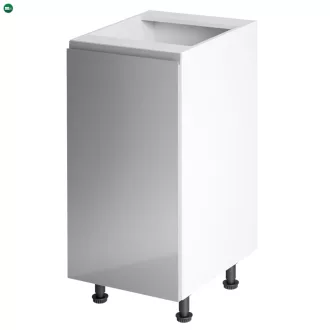   Alsószekrény, fehér/szürke extra magasfényű, balos, AURORA D40