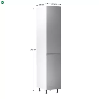   Élelmiszer szekrény, fehér/szürke extra magasfényű, jobbos, AURORA D40SP