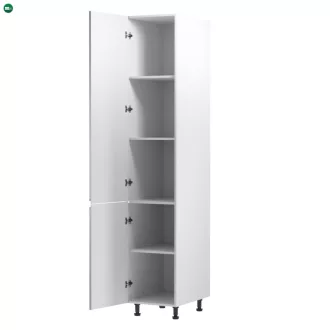   Hűtőgép szekrény, fehér/szürke extra magasfényű, balos, AURORA D60R