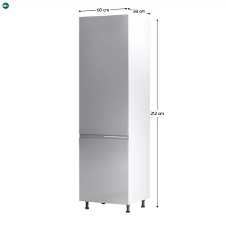   Szekrény a beépíthető hűtőhöz Aurora D60ZL, fehér, szürke