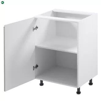   Alsószekrény, fehér/szürke extra magasfényű, balos, AURORA D601F