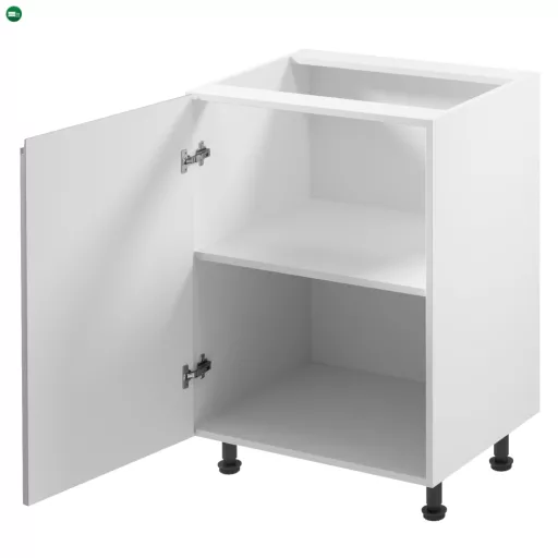 Alsószekrény, fehér/szürke extra magasfényű, balos, AURORA D601F